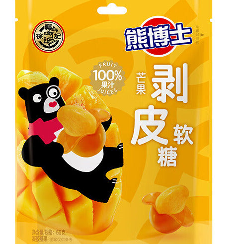 徐福记 熊博士剥皮果汁软糖芒果袋装qq糖橡皮糖零食 60 克 X10包